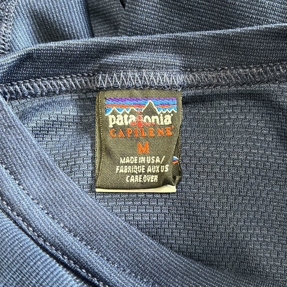 PATAGONIA Capilene Long Sleeve Base Layer Mens Navy Blue Shirt Sz M - Picture 9 of 10